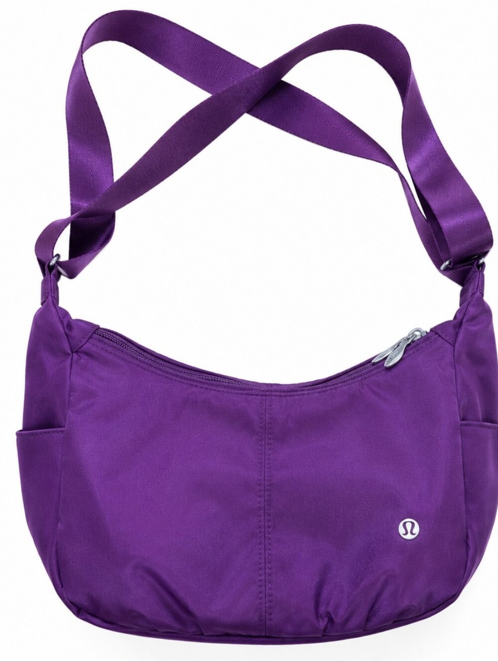 Lululemon Purple Nylon Hobo Shoulder Bag Adjustable Strap Everyday Travel Gym